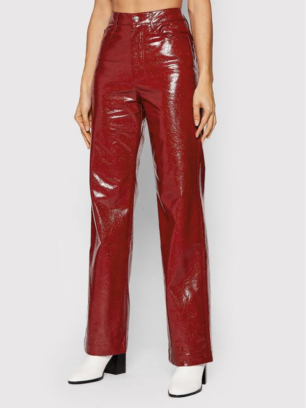 ROTATE ROTATE Панталони от имитация на кожа Rotie RT411 Бордо Regular Fit