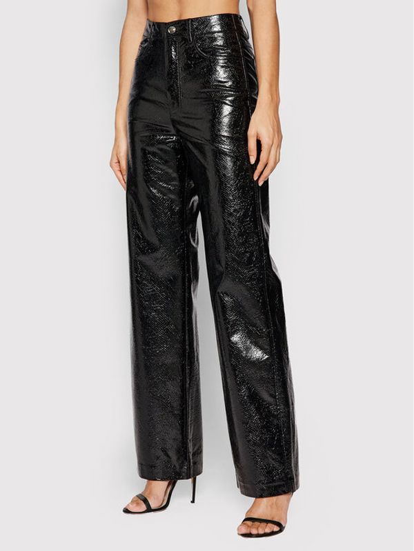 ROTATE ROTATE Панталони от имитация на кожа Rotie RT411 Черен Regular Fit