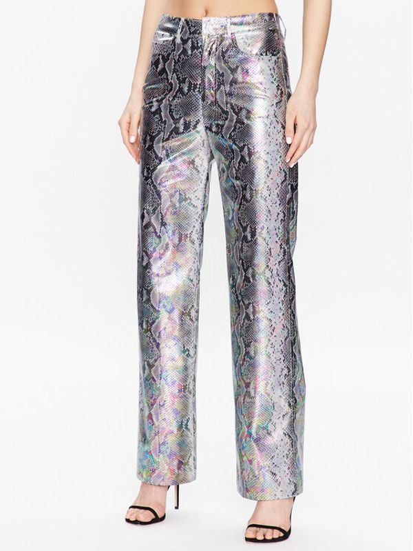 ROTATE ROTATE Панталони от имитация на кожа Snake RT2436 Цветен Straight Fit