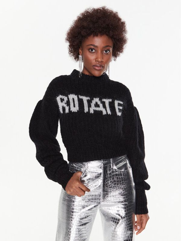 ROTATE ROTATE Пуловер Knit Puff-Sleeve RT2286 Черен Regular Fit