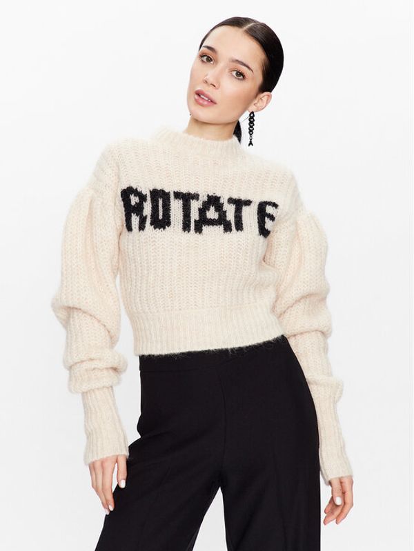 ROTATE ROTATE Пуловер Knit Puff Sleeve RT2287 Екрю Regular Fit