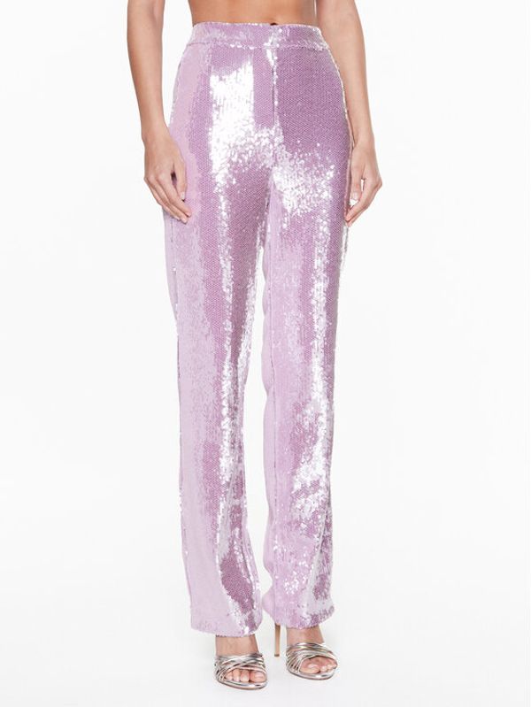 ROTATE ROTATE Текстилни панталони Sequin Straight RT2382 Розов Regular Fit