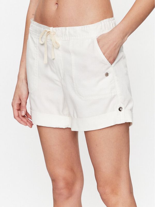 Roxy Roxy Шорти от плат Life Is Sweeter ERJNS03389 Бял Regular Fit