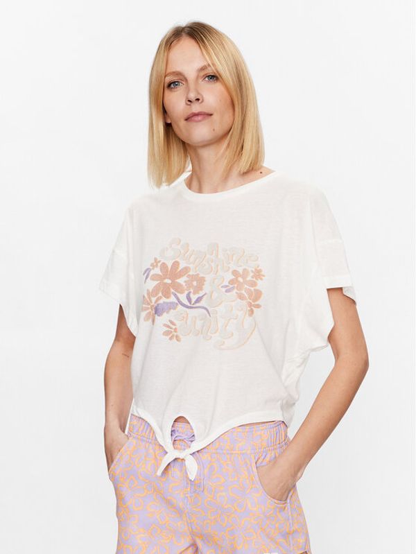 Roxy Roxy Тишърт We Go To The Sea ERJZT05470 Бял Regular Fit