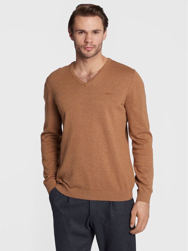 s.Oliver s.Oliver Пуловер 2040666 Кафяв Regular Fit