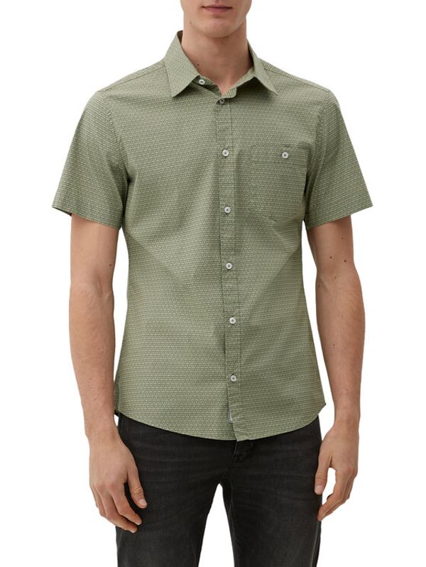 s.Oliver s.Oliver Риза 2127473 Зелен Slim Fit