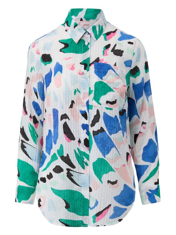 s.Oliver s.Oliver Риза 2128371 Бял Regular Fit