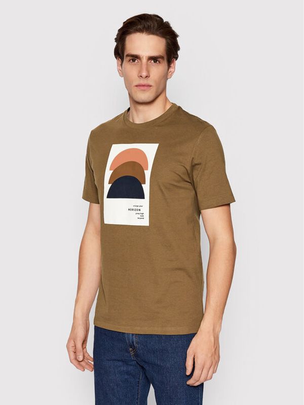 s.Oliver s.Oliver Тишърт 2111344 Кафяв Regular Fit