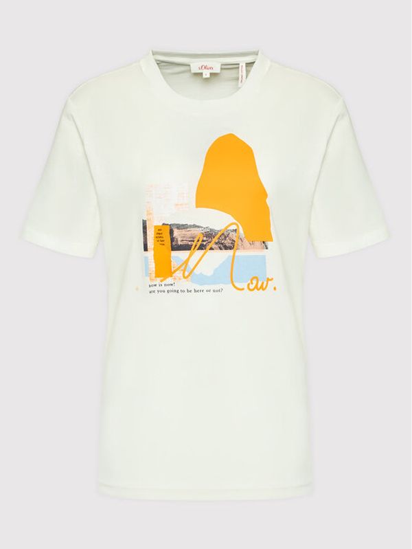 s.Oliver s.Oliver Тишърт 2111768 Бял Regular Fit