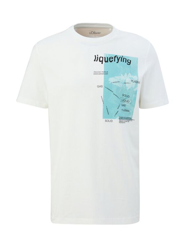 s.Oliver s.Oliver Тишърт 2129860 Бял Regular Fit