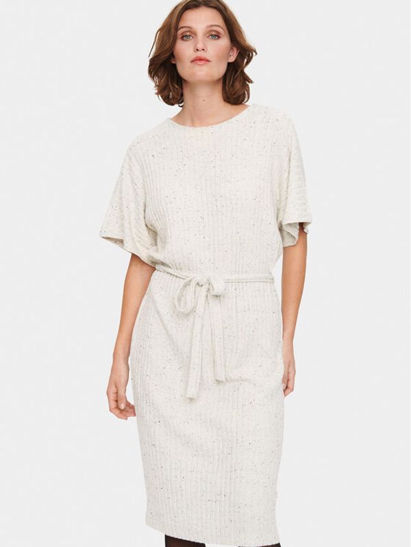Saint Tropez Saint Tropez Плетена рокля 30512400 Бял Loose Fit