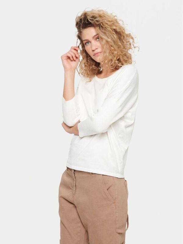 Saint Tropez Saint Tropez Пуловер 30500003 Бял Casual Fit