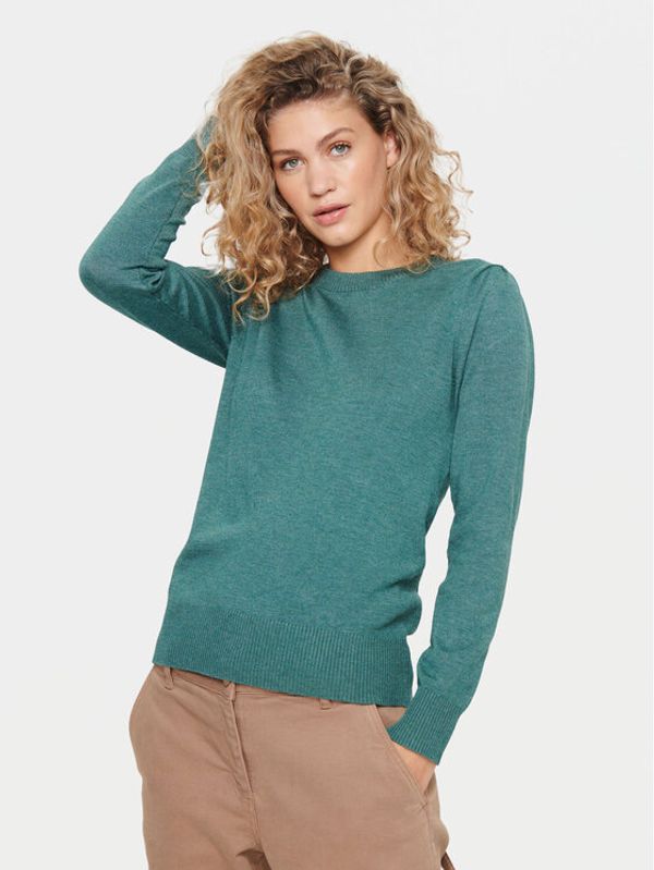 Saint Tropez Saint Tropez Пуловер 30511753 Зелен Regular Fit