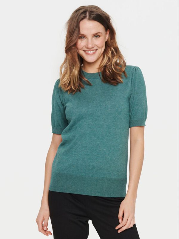 Saint Tropez Saint Tropez Пуловер 30511788 Зелен Classic Fit