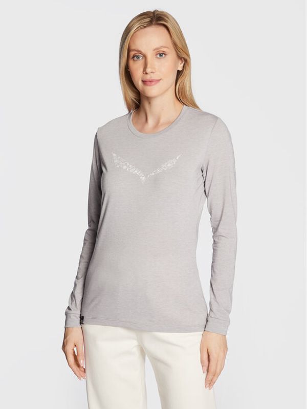 Salewa Salewa Блуза Solidlogo Dry 27341 Сив Regular Fit