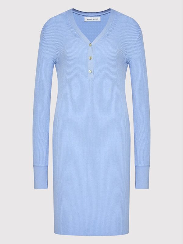 Samsøe Samsøe Samsøe Samsøe Плетена рокля Everly F22100193 Син Slim Fit