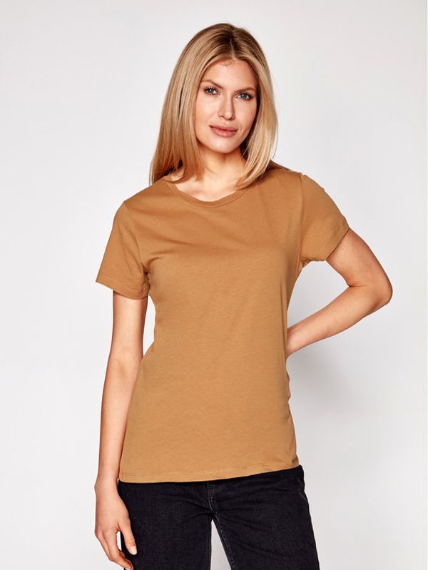Samsøe Samsøe Samsøe Samsøe Тишърт Solly Tee Solid 205 F00012050 Кафяв Regular Fit