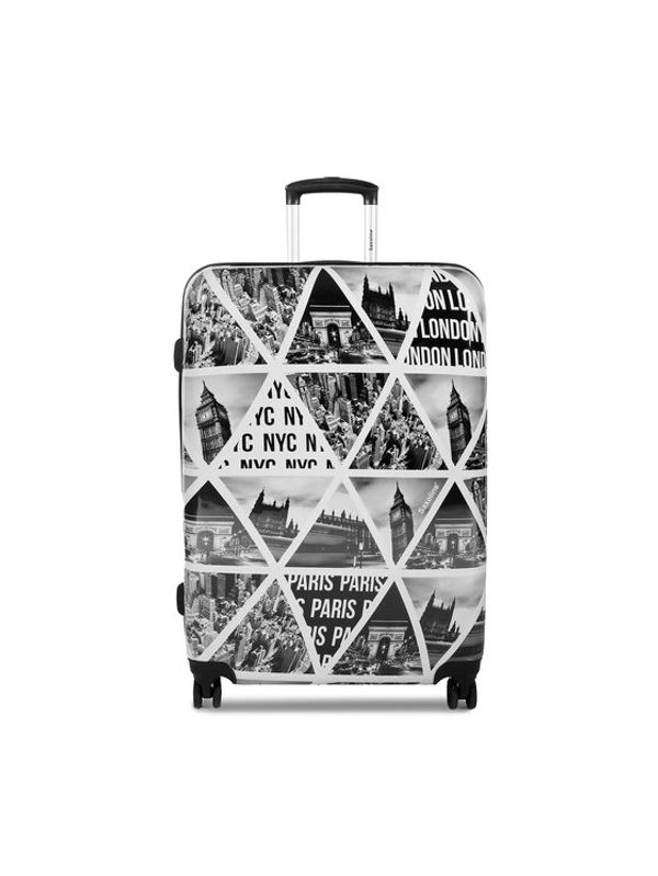 Saxoline Saxoline Голям твърд куфар Cities L B25W1.71.09 Сив