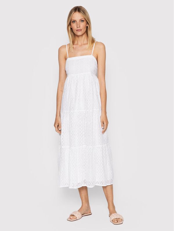 Seafolly Seafolly Лятна рокля Broderie Anglaise 54713-DR Бял Relaxed Fit