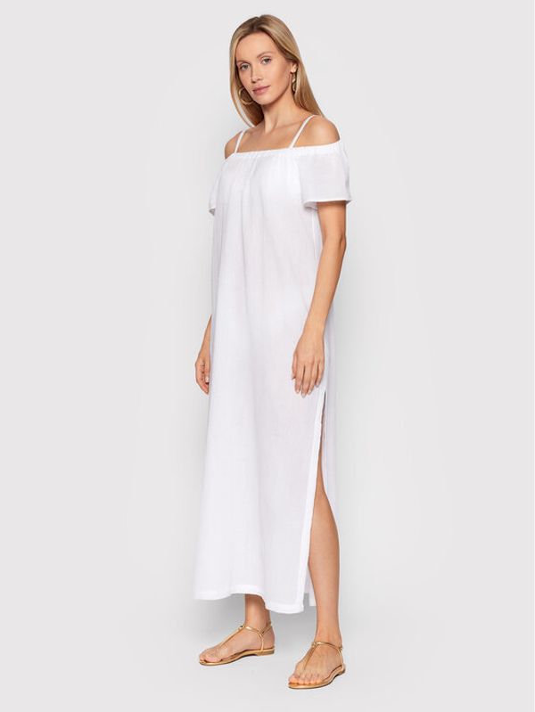 Seafolly Seafolly Лятна рокля Double Cloth 54252-DR Бял Relaxed Fit