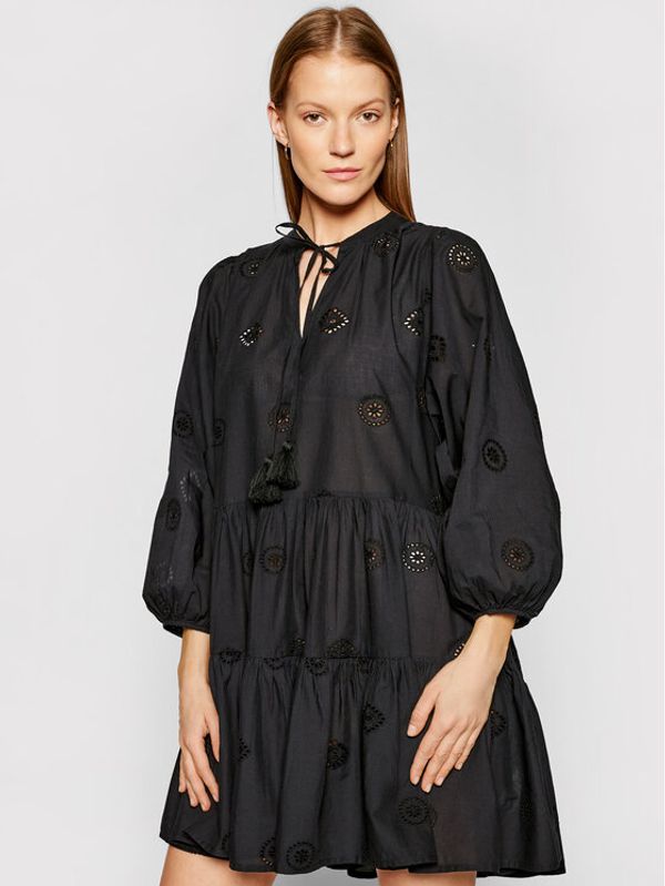 Seafolly Seafolly Лятна рокля Embroidery 54155-DR Черен Regular Fit