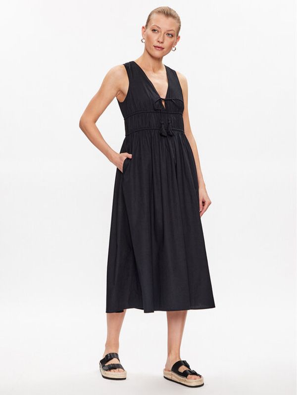 Seafolly Seafolly Лятна рокля Sunbreak Poplin 54878-DR Черен Regular Fit