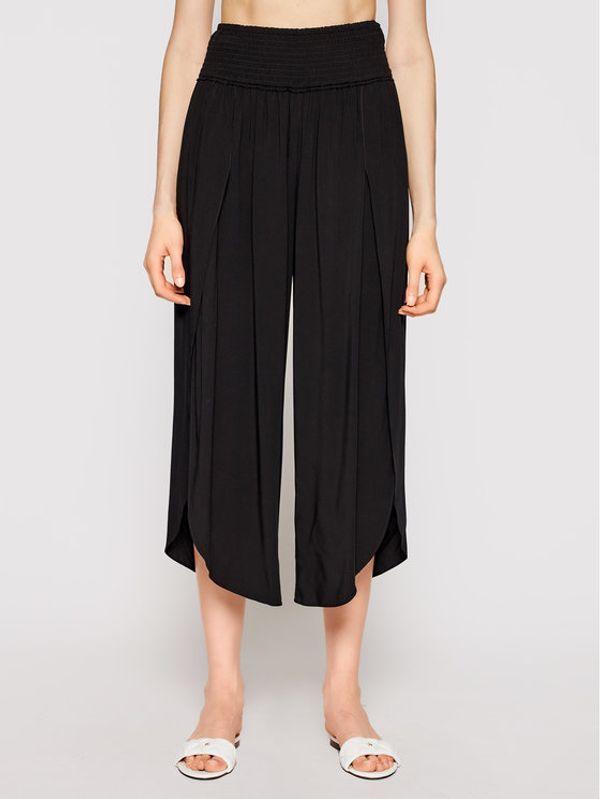 Seafolly Seafolly Панталони тип кюлоти Shirred Waist Wrap 53341-PA Черен Relaxed Fit