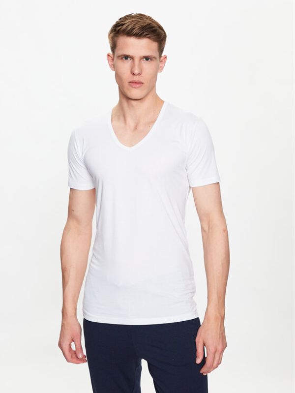 Seidensticker Seidensticker Комплект 2 тишъртки 12.200014 Бял Slim Fit