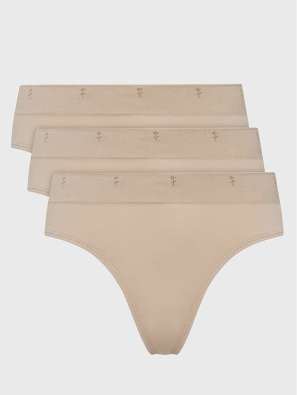 Seidensticker Seidensticker Комплект 3 чифта класически бикини 12.600016 Бежов