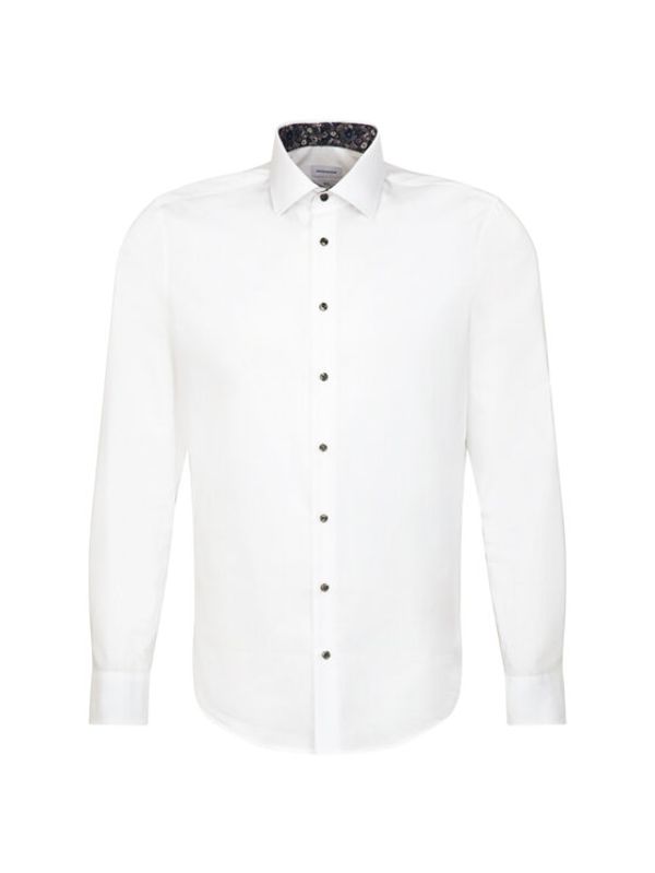 Seidensticker Seidensticker Риза 01.642970 Бял Slim Fit
