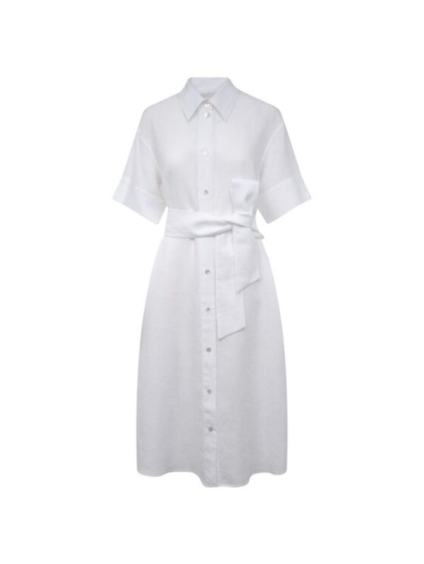 Seidensticker Seidensticker Рокля тип риза 60.134413 Бял Regular Fit
