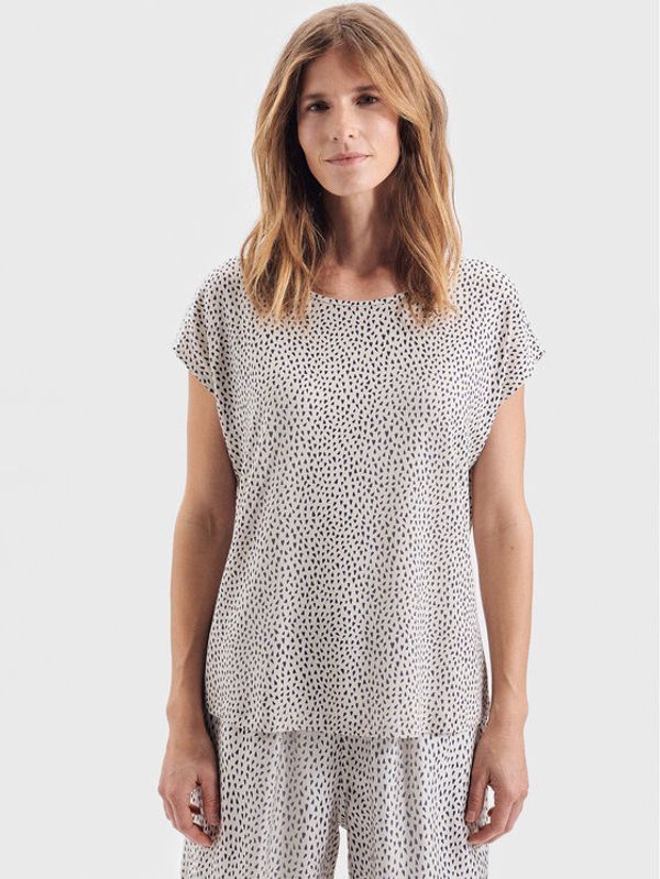 Seidensticker Seidensticker Тениска на пижама 12.520653 Бежов Relaxed Fit