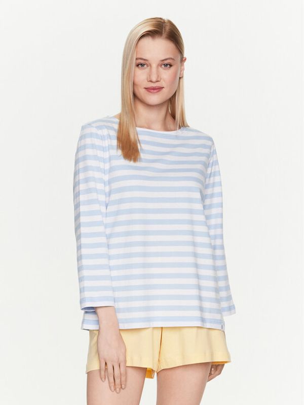 Seidensticker Seidensticker Тениска на пижама Mix & Match Pajama Longsleeve Син Straight Fit