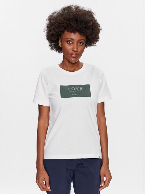 Seidensticker Seidensticker Тениска на пижама Mix & Match Satement T-Shirt Бял Straight Fit
