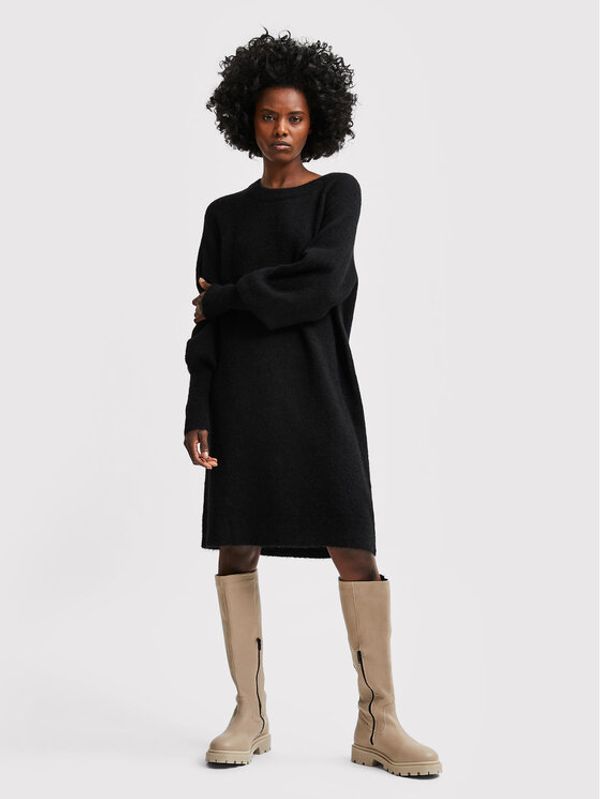 Selected Femme Selected Femme Плетена рокля Lulu 16082201 Черен Relaxed Fit