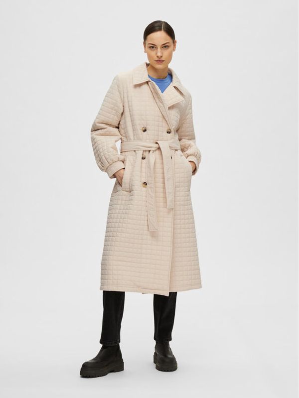 Selected Femme Selected Femme Преходно палто Nanna 16088038 Екрю Regular Fit