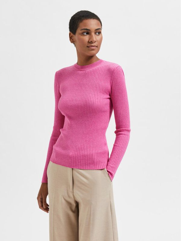 Selected Femme Selected Femme Пуловер Lydia 16085202 Розов Slim Fit