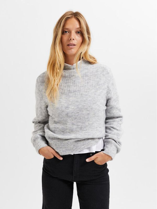 Selected Femme Selected Femme Пуловер Mally 16087618 Сив Regular Fit