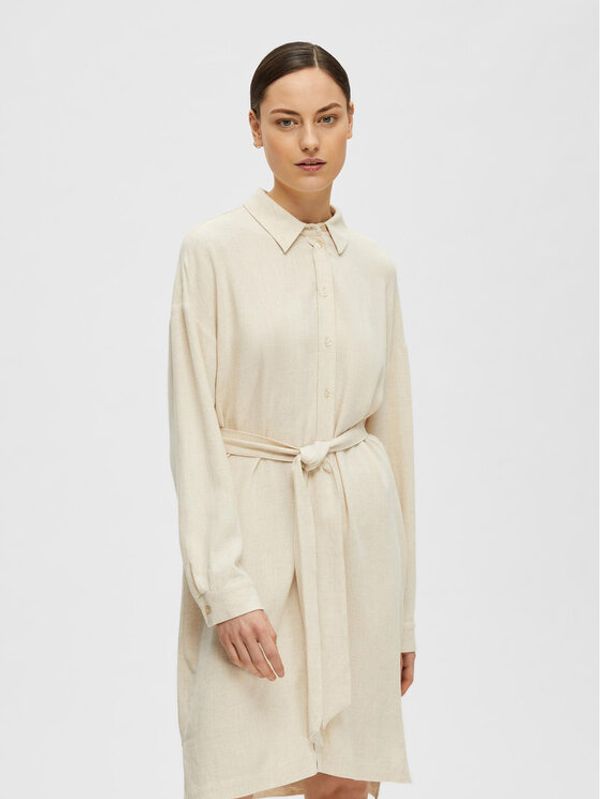 Selected Femme Selected Femme Рокля тип риза 16089666 Сив Relaxed Fit