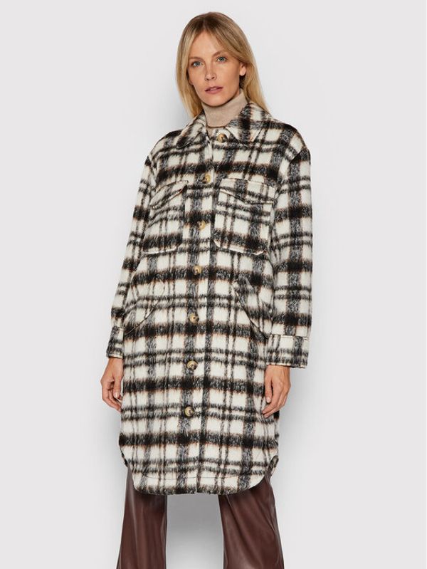 Selected Femme Selected Femme Вълнено палто Caron 16079206 Бял Relaxed Fit