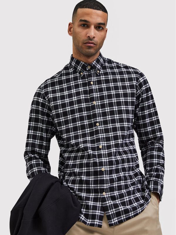 Selected Homme Selected Homme Риза Flannel 16074464 Черен Slim Fit