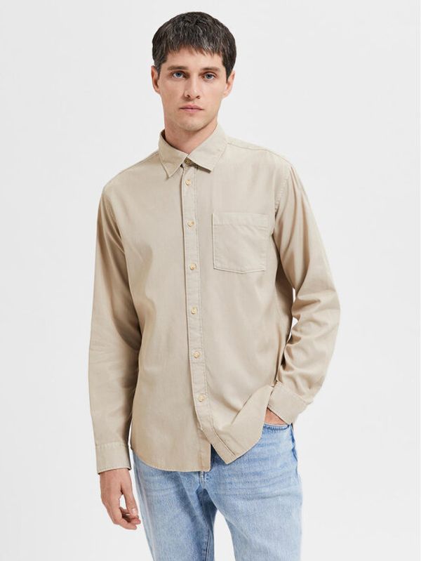 Selected Homme Selected Homme Риза Pastel 16087722 Бежов Regular Fit
