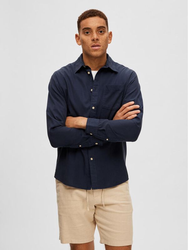 Selected Homme Selected Homme Риза Pastel 16087722 Тъмносин Regular Fit