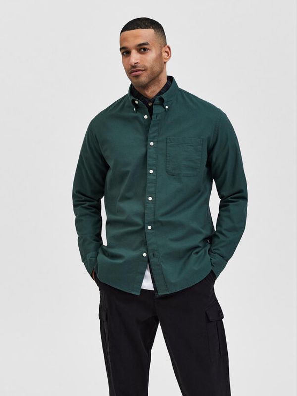 Selected Homme Selected Homme Риза Rick 16077359 Сив Regular Fit