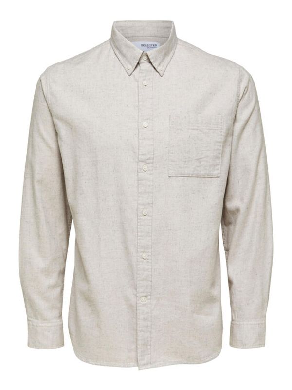 Selected Homme Selected Homme Риза Ross 16086541 Бежов Regular Fit