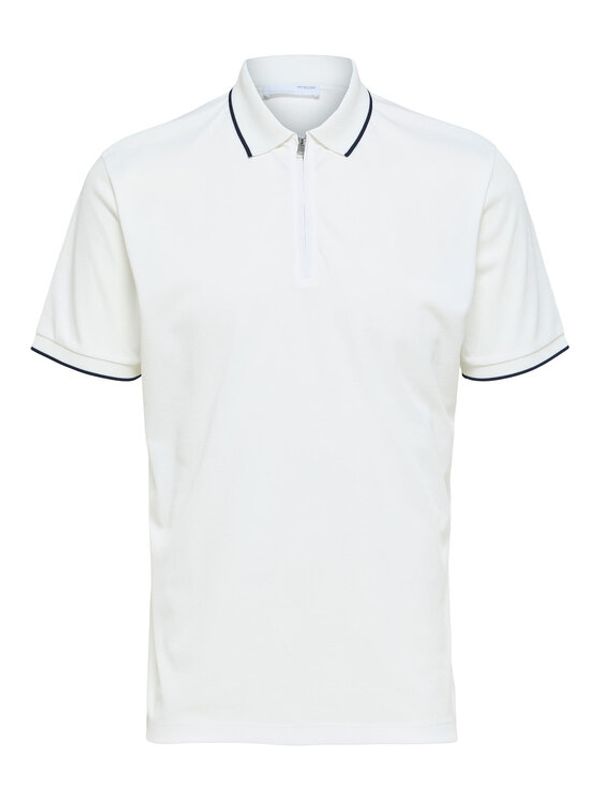 Selected Homme Selected Homme Тениска с яка и копчета 16089094 Бял Regular Fit