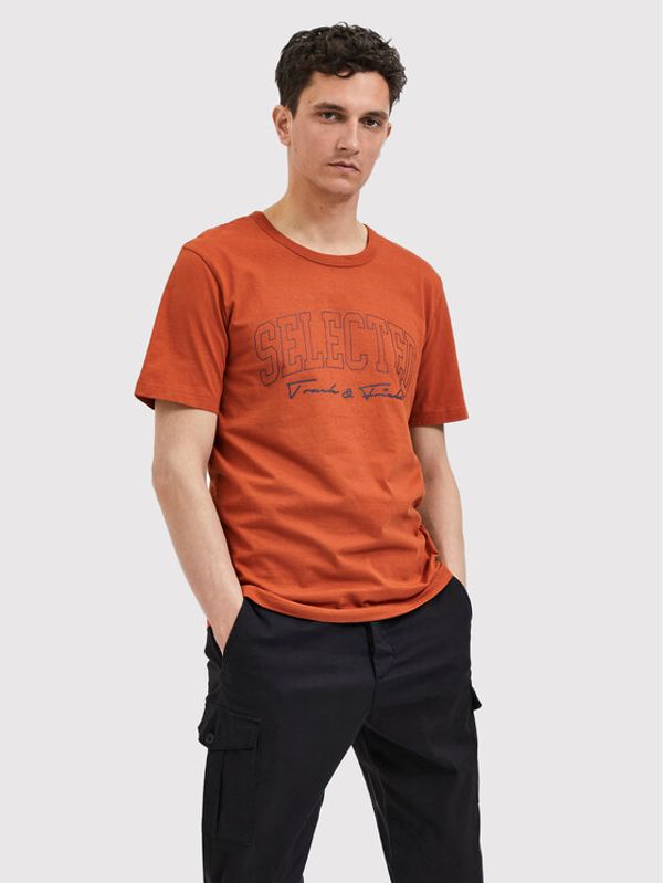 Selected Homme Selected Homme Тишърт Bene 16085656 Кафяв Regular Fit