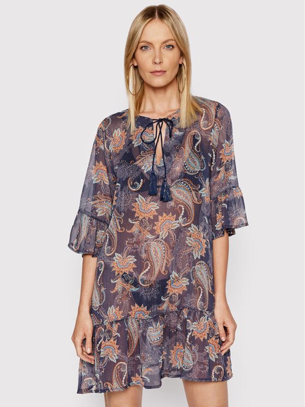 Selmark Selmark Плажна рокля BG995 Тъмносин Relaxed Fit