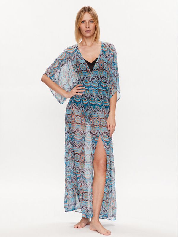 Selmark Selmark Плажна рокля BH695 Син Relaxed Fit