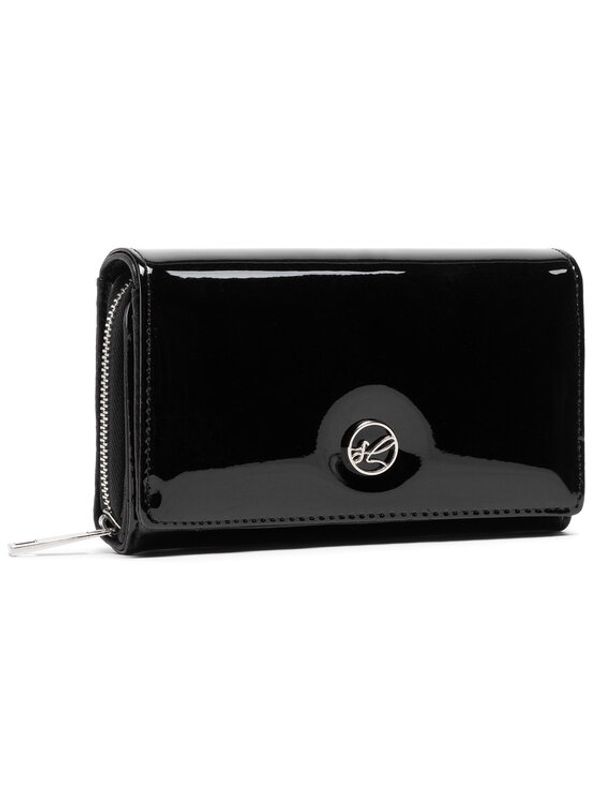 Semi Line Semi Line Голям дамски портфейл P8229-0 Черен